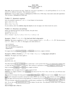 Math 2250 Maple Project 1 Part A August 2005