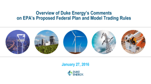 Overview of Duke Energy’s Comments January 27, 2016