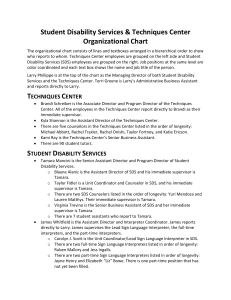 Student Disability Services &amp; Techniques Center Organizational Chart