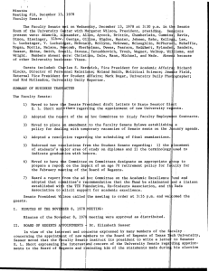 Minutes Meeting #10, December 13, 1978 Faculty Senate