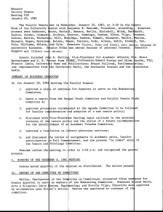 Minutes Faculty Senate Meeting #38 January 20, 1982