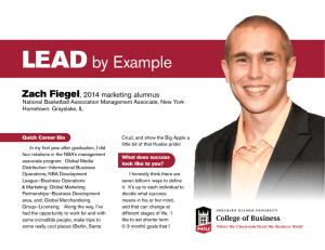 LEAD by Example Zach Fiegel , 2014 marketing alumnus