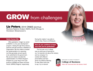 GROW from challenges Liz Peters , 2014 OM&amp;IS alumnus