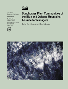 Bunchgrass Plant Communities of the Blue and Ochoco Mountains: