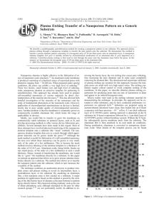 Plasma Etching Transfer of a Nanoporous Pattern on a Generic Substrate