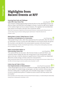 Highlights from Recent Events at RFF Goings On