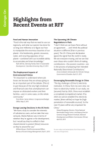 Highlights from Recent Events at RFF Goings On