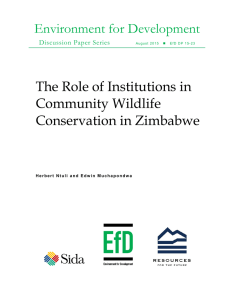 Environment for Development The Role of Institutions in Community Wildlife Conservation in Zimbabwe