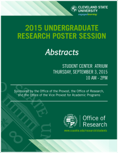 2015 UNDERGRADUATE RESEARCH POSTER SESSION Abstracts STUDENT CENTER  ATRIUM