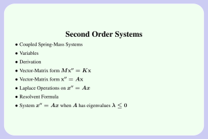 Second Order Systems • M x = Kx