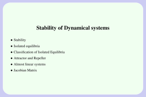 Stability of Dynamical systems •