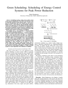 Green Scheduling: Scheduling of Energy Control Systems for Peak Power Reduction