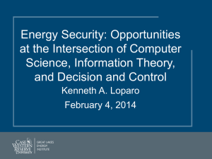 Energy Security: Opportunities at the Intersection of Computer Science, Information Theory,