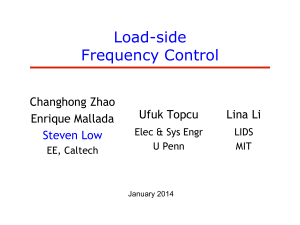 Load-side Frequency Control Changhong Zhao Lina Li