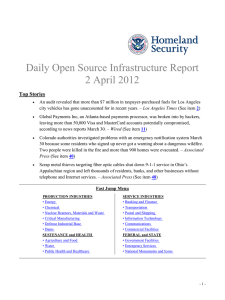 Daily Open Source Infrastructure Report 2 April 2012 Top St ories