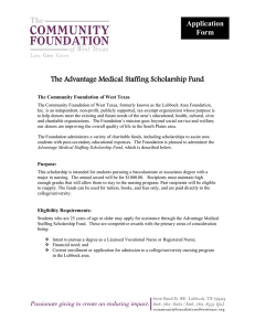 The Advantage Medical Staffing Scholarship Fund Application Form
