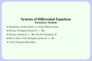 Systems of Differential Equations Elementary Methods • u