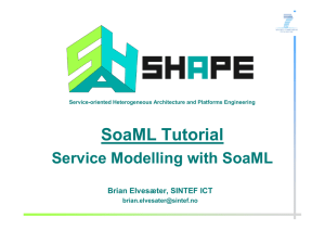 SoaML Tutorial Service Modelling with SoaML Brian Elvesæter, SINTEF ICT