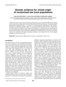 Genetic evidence for mixed origin of recolonized sea trout populations