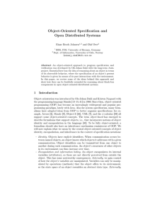 Object-Oriented Specification and Open Distributed Systems Einar Broch Johnsen and Olaf Owe