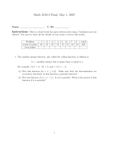 Math 3150-3 Final, May 1, 2007 Instructions