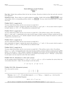 Name Class Time Math 2280 Extra Credit Problems Chapter 4