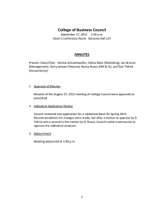 College of Business Council MINUTES