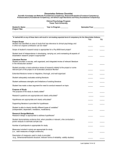 Dissertation Defense Checklist