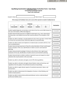 Qualifying Examination Individual Rater Evaluation Form:  Case Study