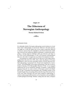 The Otherness of Norwegian Anthropology Chapter 10