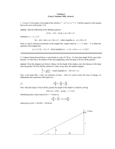 Calculus I Exam 2, Summer 2002, Answers Answer C