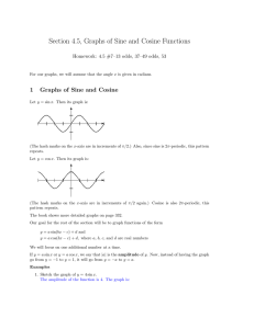 Section 4.5, Graphs of Sine and Cosine Functions 1