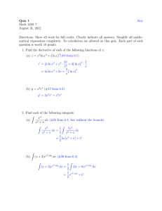 Quiz 1 Math 1220–7 August 31, 2012