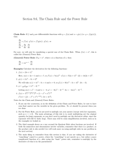 Section 9.6, The Chain Rule and the Power Rule