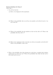 Review Problems for Exam 2 Math 1040–1