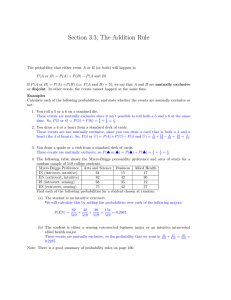 Section 3.3, The Addition Rule