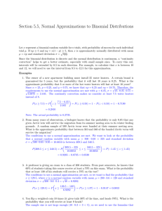 Section 5.5, Normal Approximations to Binomial Distributions