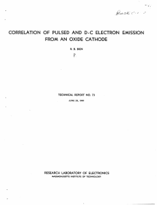 CORRELATION OF  PULSED  AND  D-C  ELECTRON ... FROM  AN  OXIDE  CATHODE B. BIEN