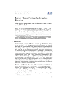Formal Fibers of Unique Factorization Domains and Paul A. Woodard