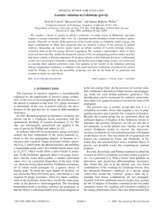 Lorentz violation in Goldstone gravity Sean M. Carroll, Heywood Tam,