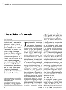 The Politics of Amnesia