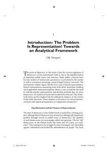 T Introduction: The Problem Is Representation! Towards an Analytical Framework