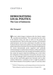 T DEMOCRATISING LOCAL POLITICS: CHAPTER 6