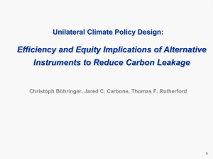 Efficiency and Equity Implications of Alternative Instruments to Reduce Carbon Leakage