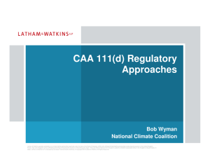 CAA 111(d) Regulatory Approaches Bob Wyman National Climate Coalition