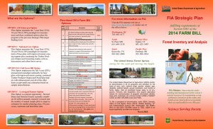 FIA Strategic Plan 2014 FARM BILL  Forest Inventory and Analysis