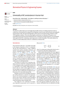 Universality of AC conductance in human hair