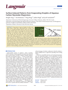 Surface-Induced Patterns from Evaporating Droplets of Aqueous Carbon Nanotube Dispersions Hongbo Zeng,*