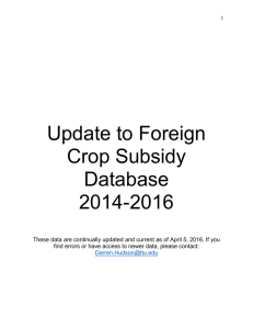 Update to Foreign Crop Subsidy Database