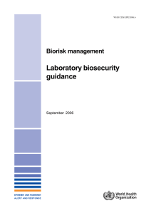 Laboratory biosecurity guidance Biorisk management September 2006